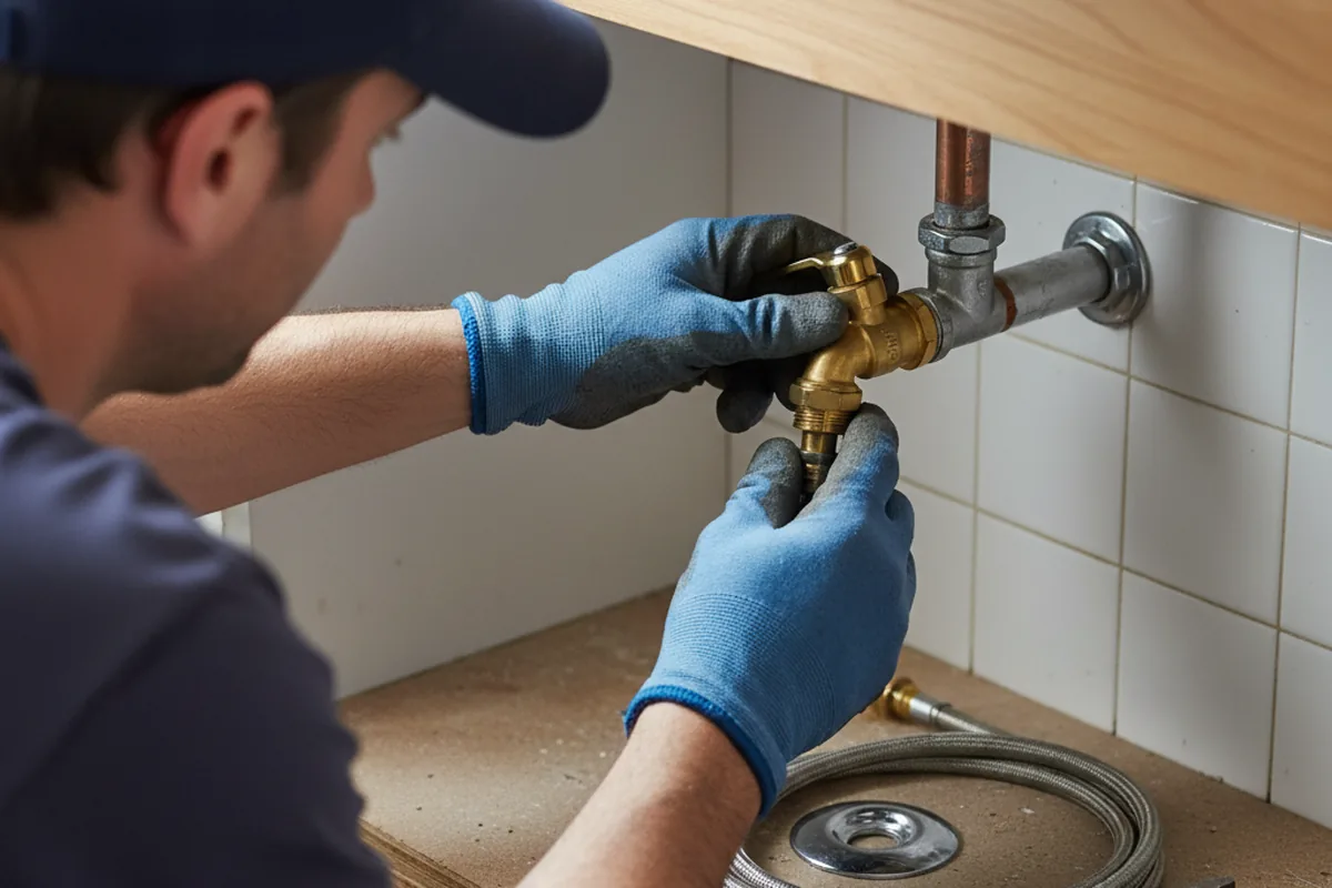 Shutoff valve and fitting work during Faucet and Fixture Repair in Winchester